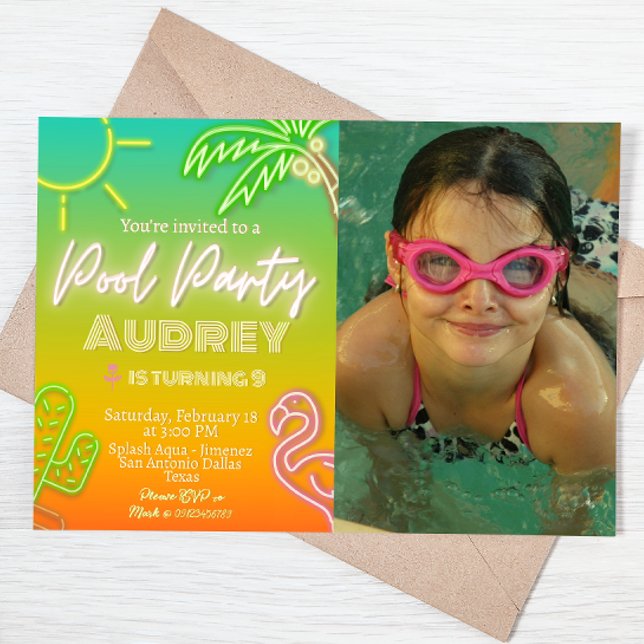 Convite Piscina Party - Paisagem (Criador carregado)