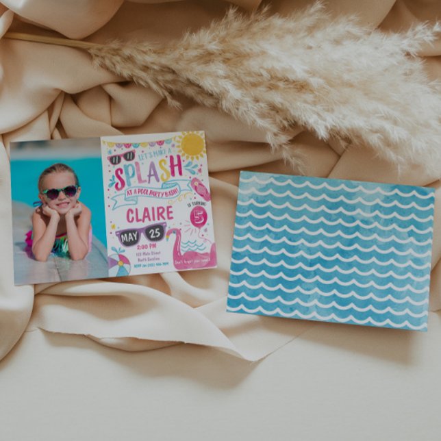 Convite Piscina, Piscina Bash Aniversário Convidado (Criador carregado)