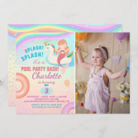 Piscina Rainbow Party Unicorn Sereia Foto de Anive