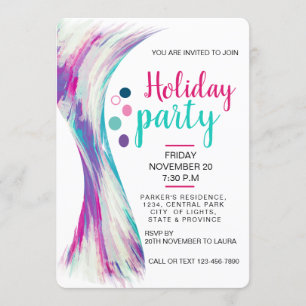 Convite Piscina Verão Feriado Azul Azul Nágua Splatter