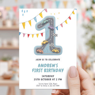 Convite Pista de Pastel Race Primeiro Aniversário