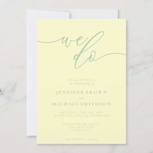 Convite Pistachio & Cream Signature We Do Typo Wedding (Frente)