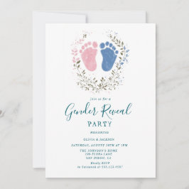 Convite Pistas cor-de-rosa e azuis Festa de Revenda do Gên