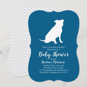 Convite Pit Bull Chá de fraldas Blue Boy Pitbull