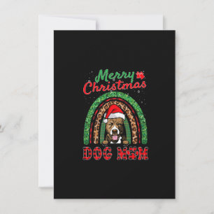 Convite Pit Bull Natal Papai Noel Cachorro Mãe Boho Rainbo