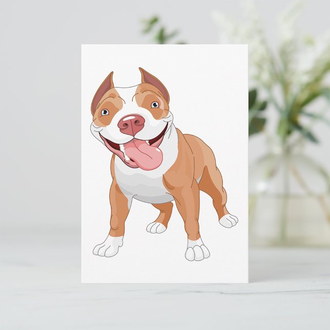 Convite Pit Bull Sorridente Feliz (Criador carregado)
