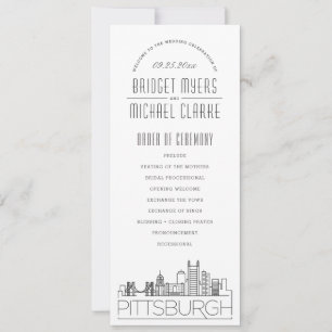 Convite Pittsburgh Programa de Casamento por Deco Modern