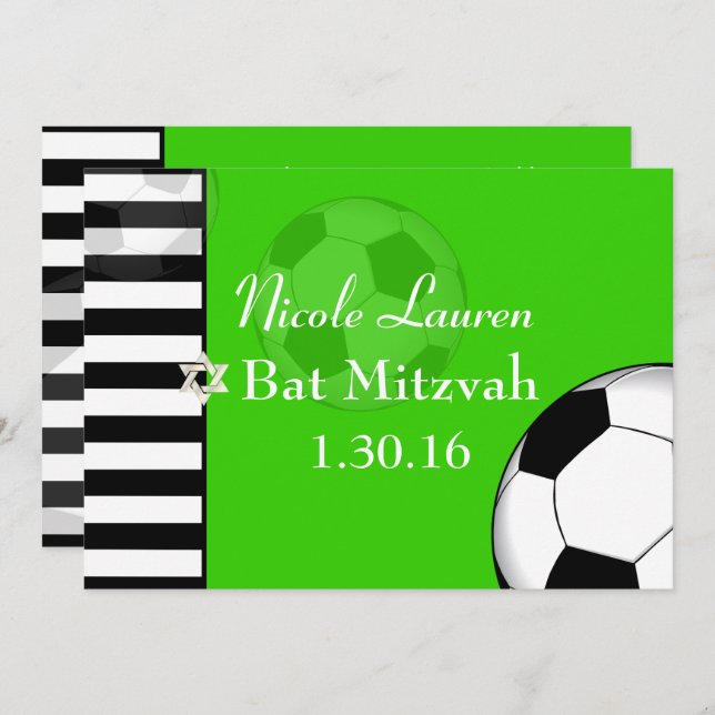 Convite Pix Dezines Futebol Bat Mitzvah (Frente/Verso)