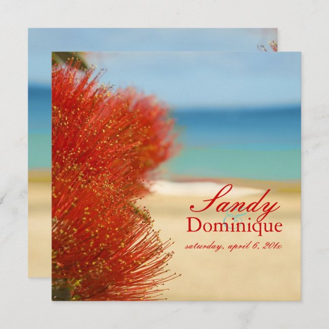Convite Pix Dezines Ohia/praia/casamento tropical (Frente/Verso)