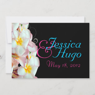 Convite Pix Dezines Pink Plumeria/praia/casamento tropical