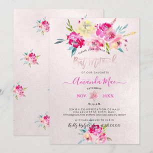 Convite Pix Dezines Summer Peonies Bat Mitzvah