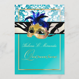 Convite Pix Dezines Tanza Damask/Quinceanera/Zebra