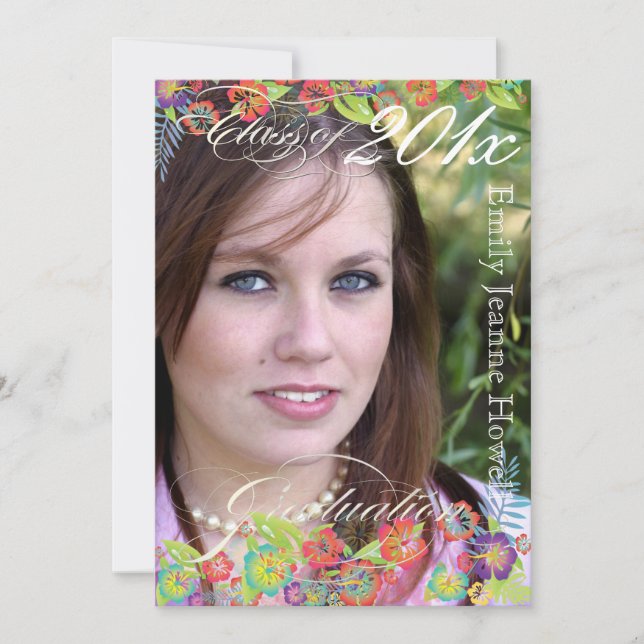 Convite PixDezine Hawaiian Hibiscus, Duations (Frente)