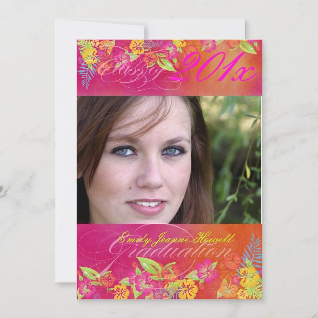 Convite PixDezine Hawaiian Shaved Ice, graduações de 2011 (Frente)