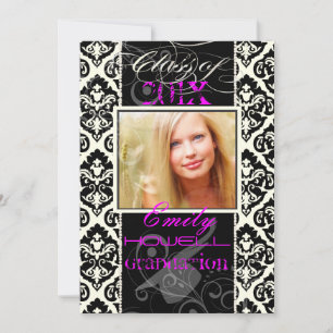 Convite PixDezines 2012 Formando, olivia damask/diy color