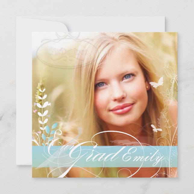 Convite PixDezines 2012 Graduação Foto + diy flores (Frente)