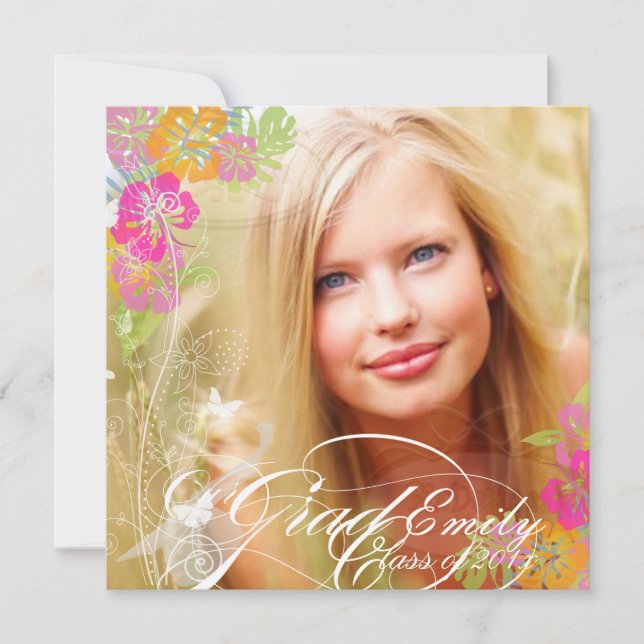 Convite PixDezines 2012 Graduação Foto+hibiscus (Frente)