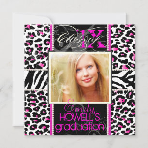 Convite PixDezines 2013 Graduados, impressão de chita/core