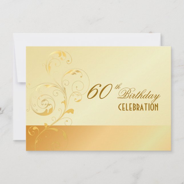 Convite PixDezines 60 Birthday/filigree/DIY seu evento. (Frente)