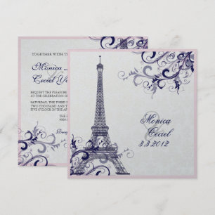 Convite PixDezines a torre eiffel/paris/METALLIC SILVER