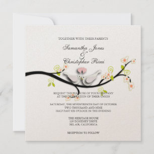 Convite PixDezines adora pombos/cor de fundo suja