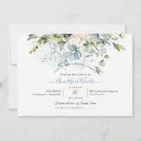 PixDezines Água Cor Azul Goma Eucalyptus Bridal