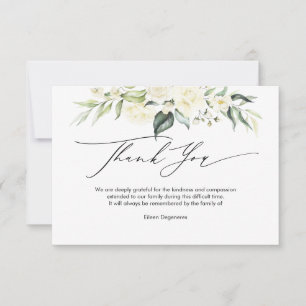 Convite PixDezines Alabaster Rosas Bereavement Obrigado