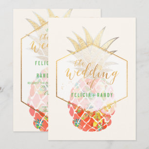Convite PixDezines Aloha Abacaxis / Fundo DIY