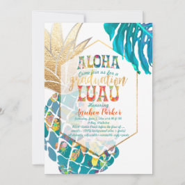 Convite PixDezines Aloha Abacaxis/Turquesa/Luau de Formatu