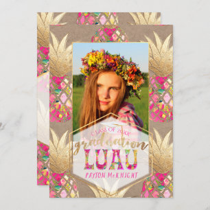 Convite PixDezines Aloha Pineapple, Graduação Luau