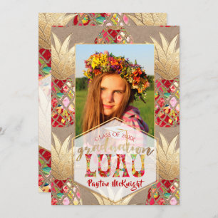 Convite PixDezines Aloha Pineapple, Graduação Luau