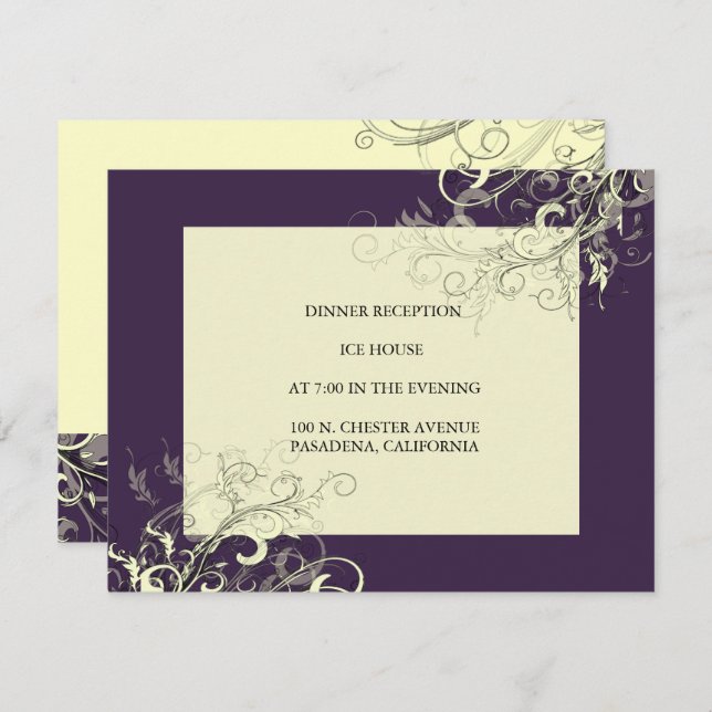 Convite PixDezines Anilhas de baunilha/Púrpura Escuro (Frente/Verso)