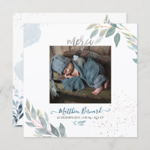 Convite PixDezines Aquarelle Faire-part de NaissanceGarçon