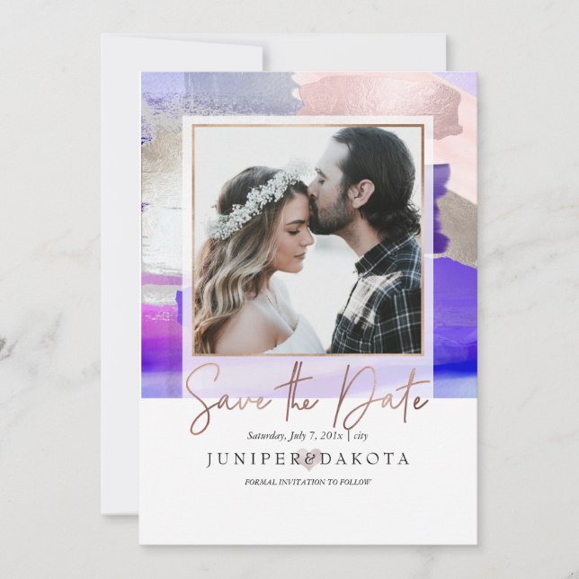 Convite PixDezines Arte Moderna, Cinzas De Prata De Blush  (Frente)