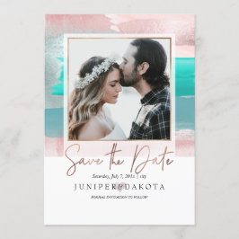 Convite PixDezines Arte Moderna, Rosa Dourada Aqua