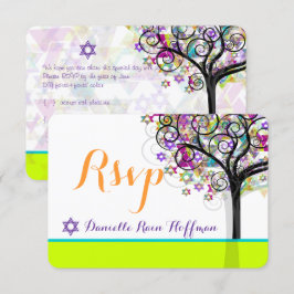 Convite PixDezines árvore da vida Bat Mitzvah/fundo diy