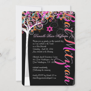 Convite PixDezines árvore da vida Bat Mitzvah/lousa