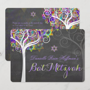 Convite PixDezines árvore da vida Bat Mitzvah/quadro