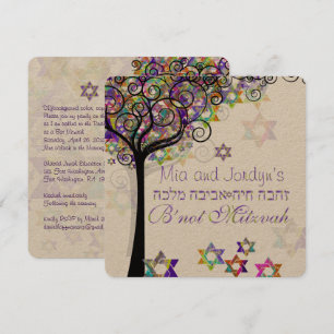 Convite PixDezines árvore da vida B'não Mitzvah