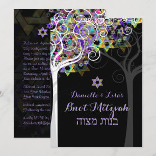 Convite PixDezines árvore da vida B'não Mitzvah
