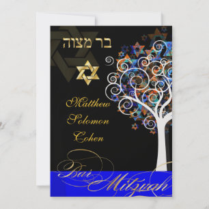 Convite PixDezines árvore de vida mitzvah/cor DIY