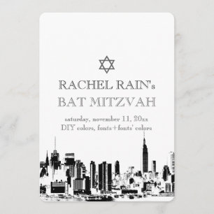 Convite PixDezines bar/bat mitzvah urbano de Nova York