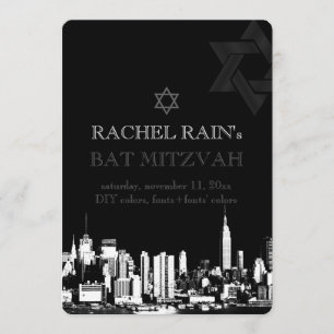 Convite PixDezines Bar/Bat Mitzvah urbano de NYC