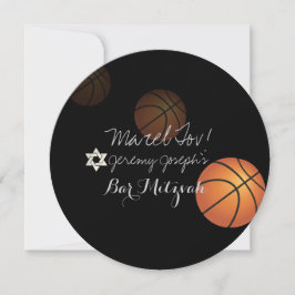 Convite PixDezines Basquetebol Bar Mitzvah/DIY Cor
