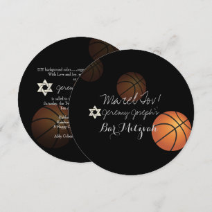 Convite PixDezines Basquetebol Bar Mitzvah/DIY Cor