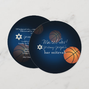 Convite PixDezines Basquetebol Bar Mitzvah/DIY Cor