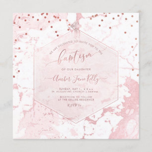 Convite PixDezines Batismo de Mel Blush com favo de mel Má