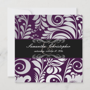 Convite PixDezines Bellissimo Damask, Cor Personalizada!
