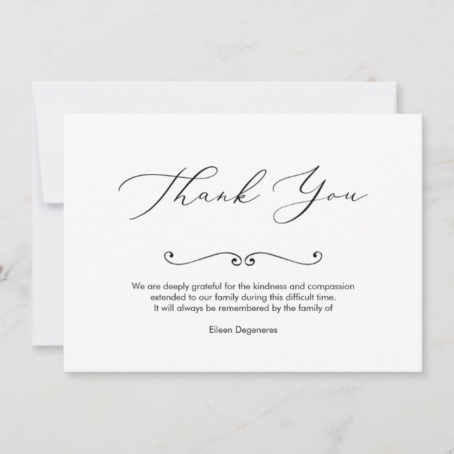 Convite PixDezines Bereavement Obrigado após o funeral (Frente)