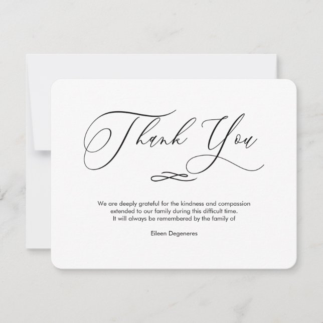 Convite PixDezines Bereavement Obrigado após o funeral (Frente)